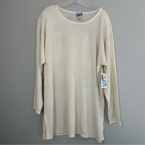 Laura Tyler For Women Vintage Cream Long Sleeve Acrylic Soft Top 2x
